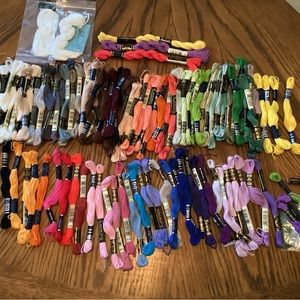 LOT OF 93 SKEINS DMC & DFM EMBROIDERY FLOSS MULTIPLE COLORS~NEW.